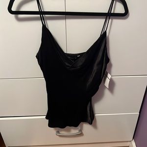 Zara NWT black satin tank